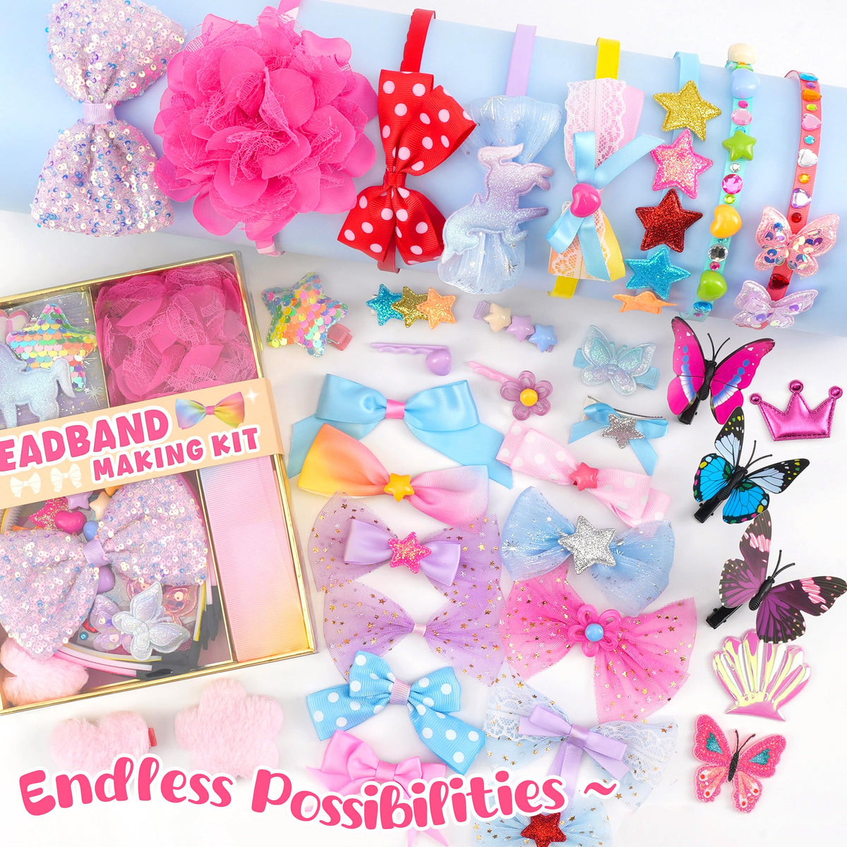 yasest Headband Making Kit - 89pcs DIY Craft Gift for 5 6 7 8 Year Old Girl