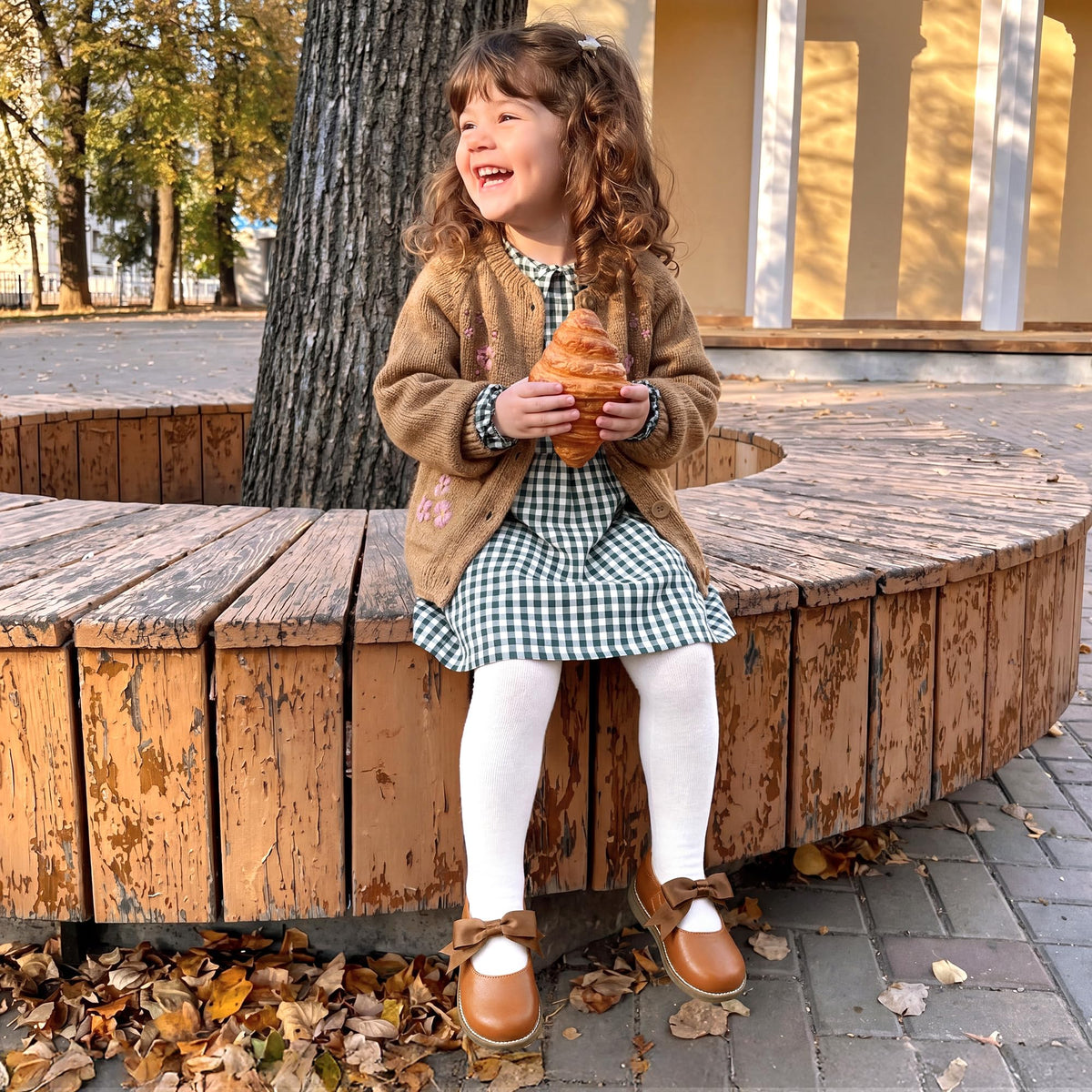 DREAM PAIRS Girls Mary Jane School Flats Dress Shoes,Brown,13 Little Kid