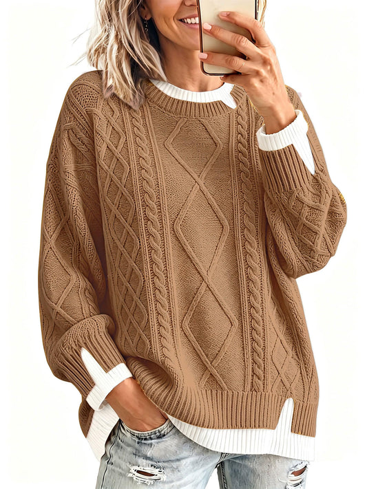 Women's Sweaters Oversized Cable Knit Sweater Chunky Cute 2026 Fall Outfits