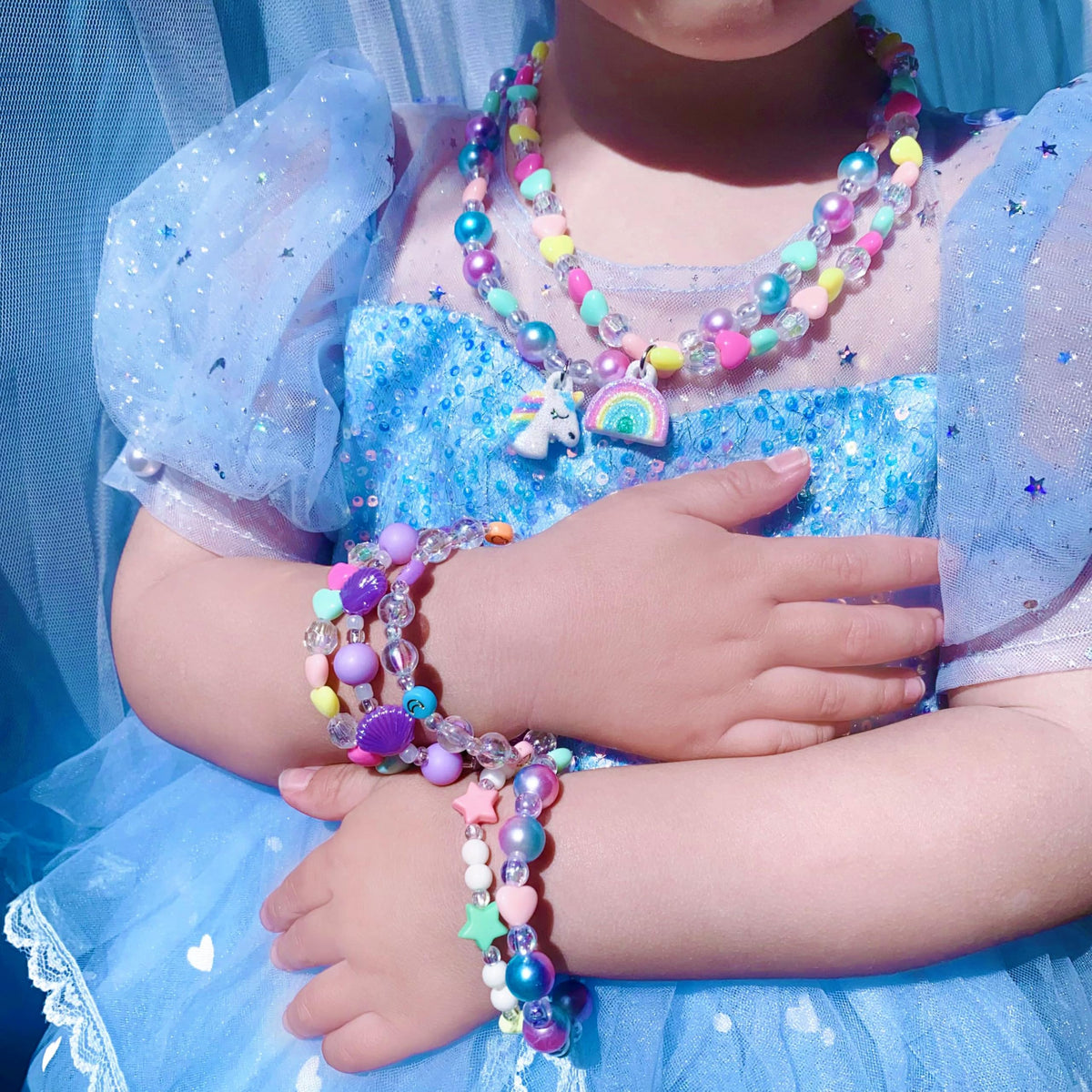 SIELEVIN Kids Jewelry for Little Girls Necklace Bracelet Children Jewelry