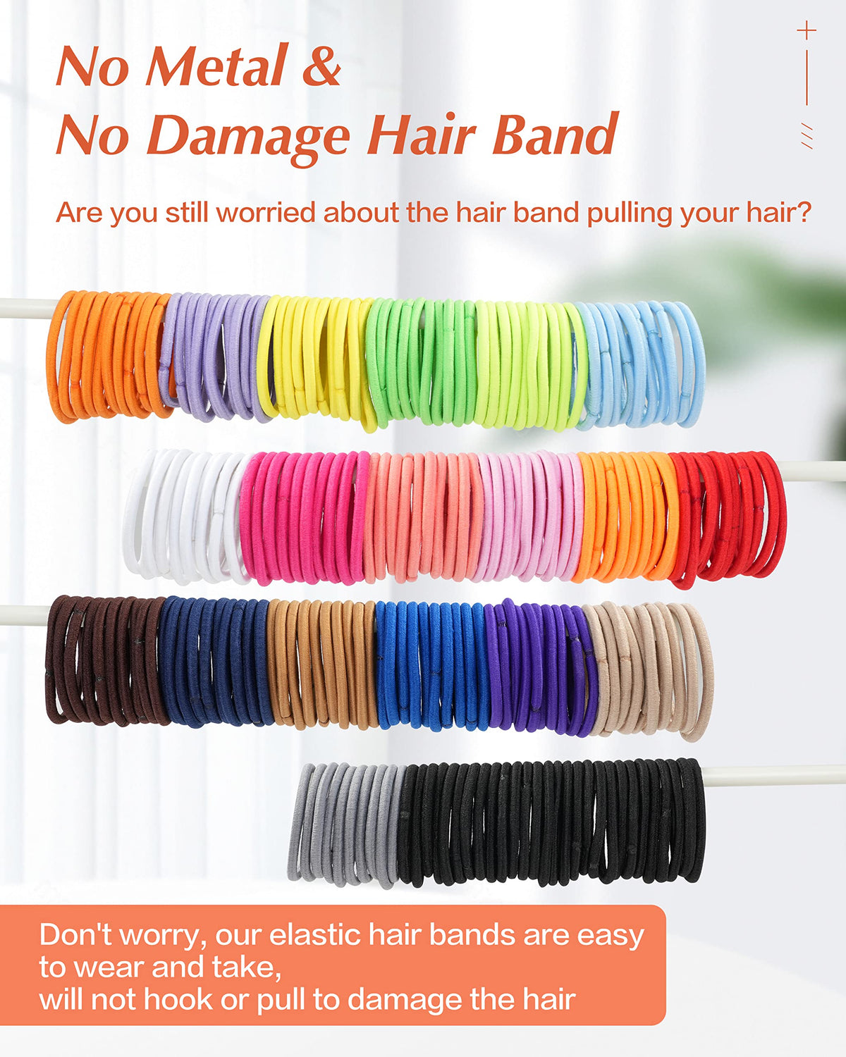 203 Pieces Hair Ties, 4MM Elastic Ponytail Holders for Women and Girls