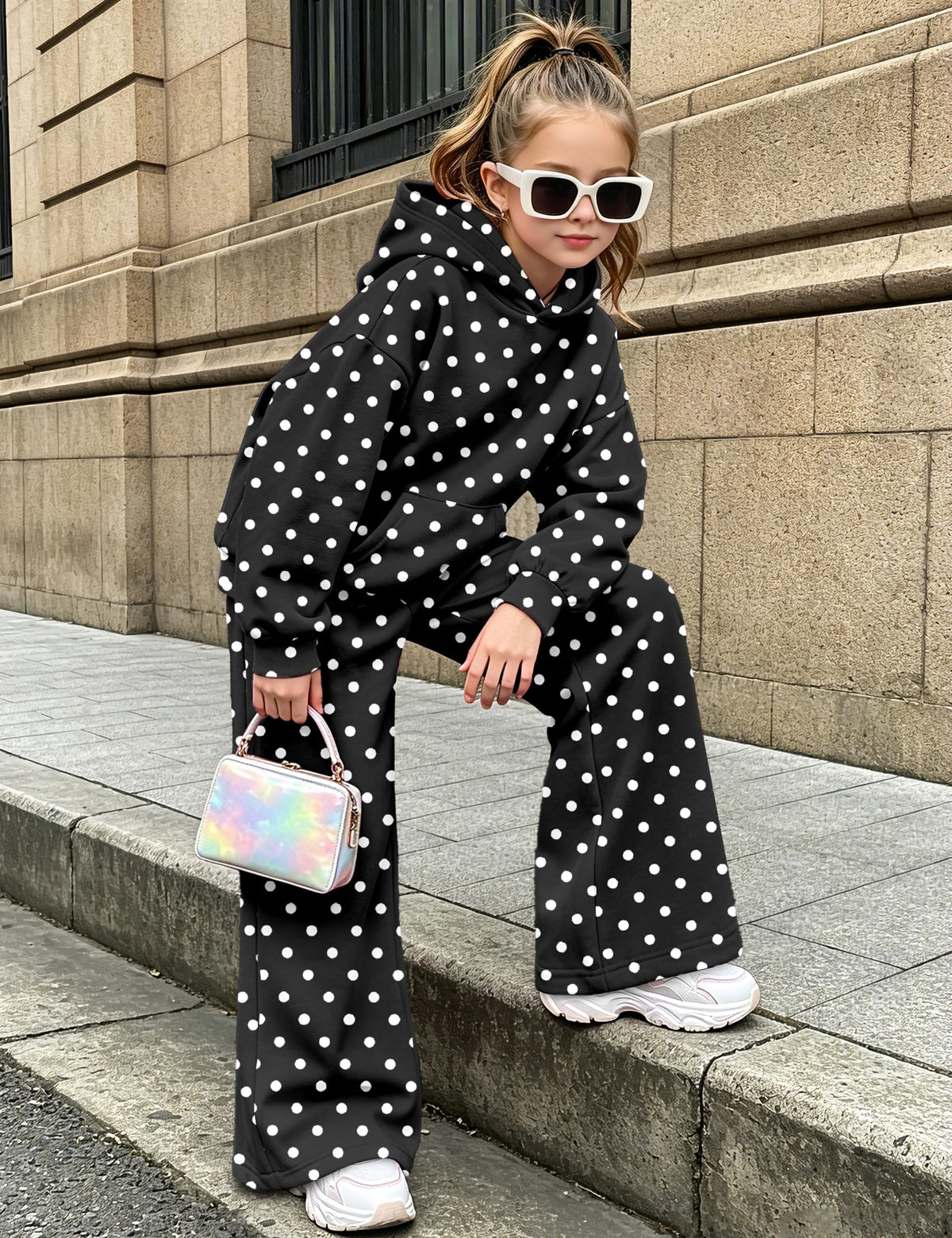 MIGU Clothes for Teen Girls 10-12 Black Hoodie Sweatsuit 2-Piece Outfits