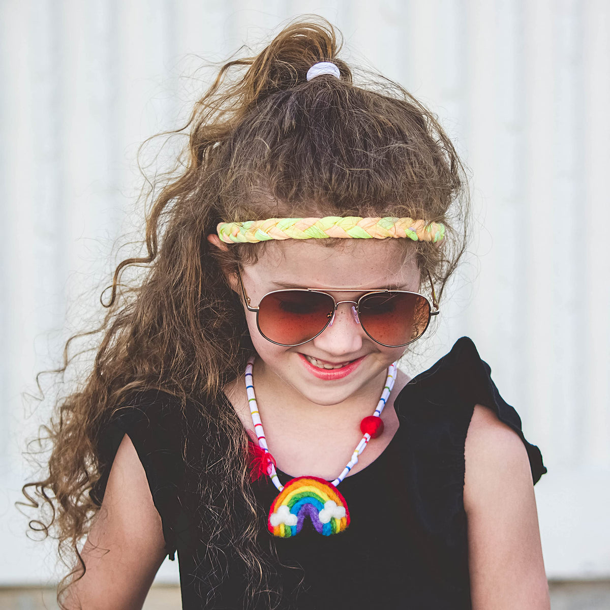 FROG SAC 4 Braided Headbands for Girls, Adjustable Rainbow Tie Dye Braid Head Bands for Kids, Stretch Elastic Cloth Fabric Hairbands Accessories for Women, Teen Easter Basket Fillers Stocking Stuffers