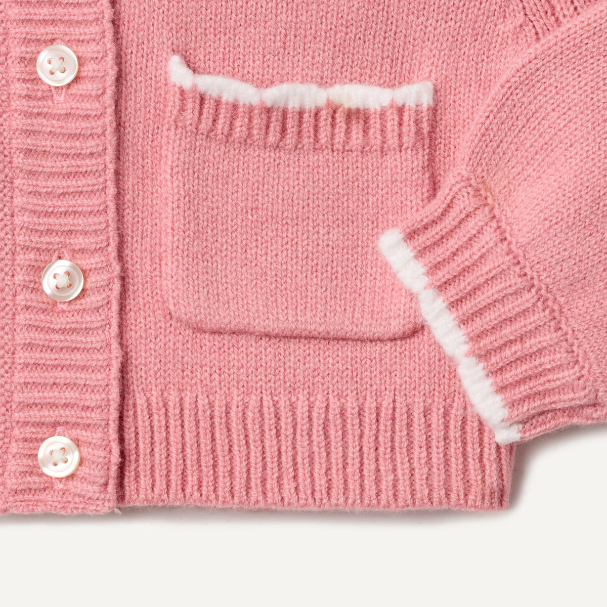 Amazon Essentials x Sofia Grainge Toddler Girls' Cardigan Sweater with Ruffle Neck, Button-Front, Soft Cotton-Nylon Knit, Blush, 2T
