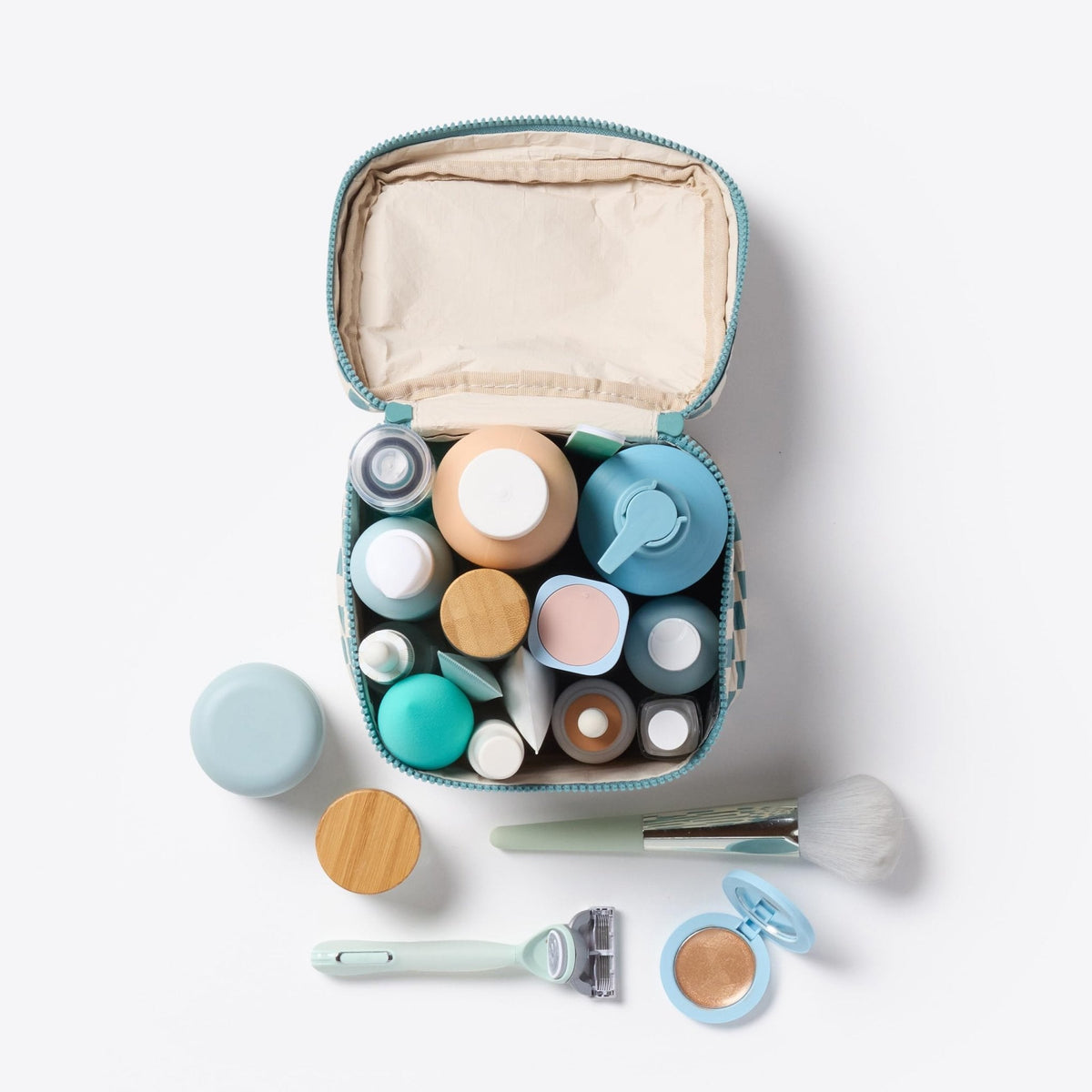 ALOHA Collection Cabin Crew Kit | Lightweight, Packable, and Splash-Proof Makeup Pouch | Easy to Clean (Pink Salt/Tide) - thewildfolk ALOHA Collection Cabin Crew Kit | Lightweight, Packable, and Splash-Proof Makeup Pouch | Easy to Clean (Pink Salt/Tide)