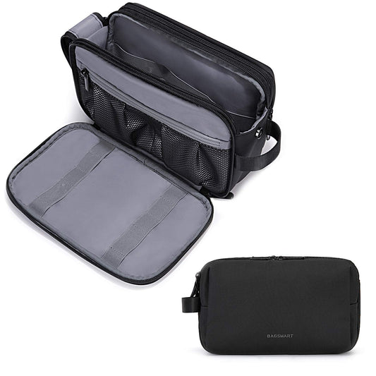 BAGSMART Toiletry Bag for Men, Travel Toiletry Organizer Dopp Kit Water-resistant Shaving Bag for Toiletries Accessories, Door Room Essentials, Black-medium - thewildfolk BAGSMART Toiletry Bag for Men, Travel Toiletry Organizer Dopp Kit Water-resistant Shaving Bag for Toiletries Accessories, Door Room Essentials, Black-medium