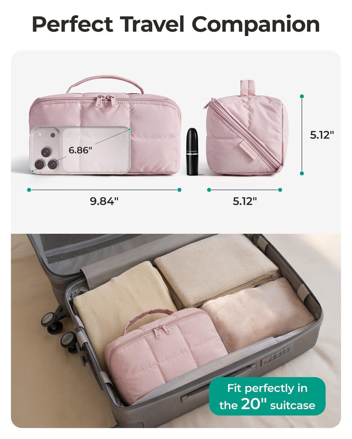 BAGSMART TSA-Ready Makeup Bag, Water-Resistant Travel Toiletry Organizer - thewildfolk BAGSMART TSA-Ready Makeup Bag, Water-Resistant Travel Toiletry Organizer