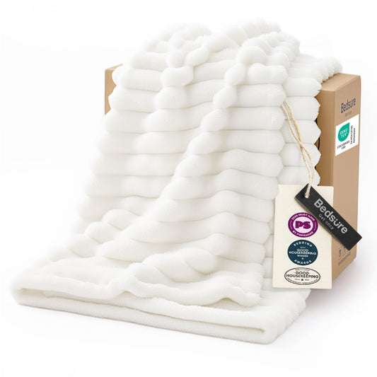 Bedsure GentleSoft White Throw Blanket for Couch - Birthday Gifts for Women Mom Her Girls, Cozy Fleece Blanket for Sofa Bed, Living Room Home Bedroom Decor Dorm Essentials, Off White, 50x60 Inches - thewildfolk Bedsure GentleSoft White Throw Blanket for Couch - Birthday Gifts for Women Mom Her Girls, Cozy Fleece Blanket for Sofa Bed, Living Room Home Bedroom Decor Dorm Essentials, Off White, 50x60 Inches