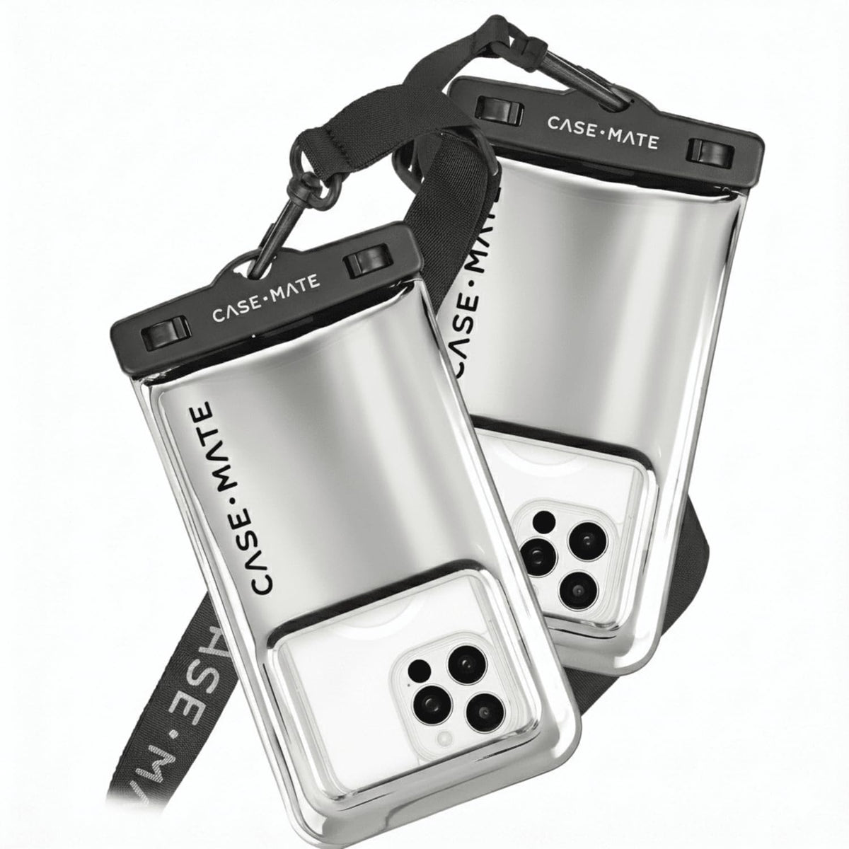 Case-Mate 2 Pack IP68 Waterproof Phone Pouch - Silver Chrome - thewildfolk Case-Mate 2 Pack IP68 Waterproof Phone Pouch - Silver Chrome