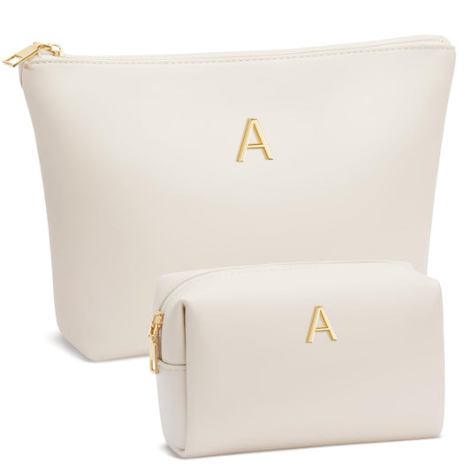 CLOUDWINGS Gifts for Women Girls Personalized Initial Travel Makeup Bag - thewildfolk CLOUDWINGS Gifts for Women Girls Personalized Initial Travel Makeup Bag