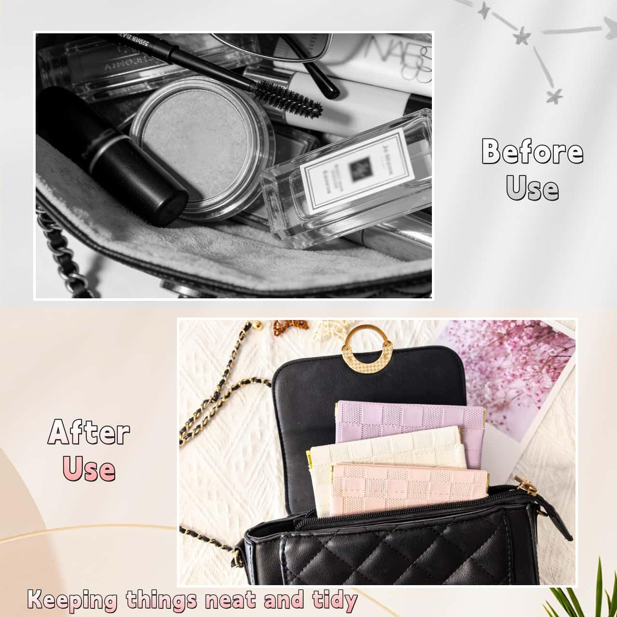 FeciFeco Small Makeup Bag for Purse, Pencil Case, Mini Cosmetic Bags for Women, Coin Purse Organizer, Lipstick Cosmetic Accessories Organizer, Small Travel Kit Storage Pouch (Multi-size-Pink) - thewildfolk FeciFeco Small Makeup Bag for Purse, Pencil Case, Mini Cosmetic Bags for Women, Coin Purse Organizer, Lipstick Cosmetic Accessories Organizer, Small Travel Kit Storage Pouch (Multi-size-Pink)