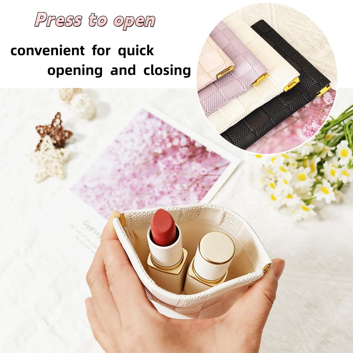 FeciFeco Small Makeup Bag for Purse, Small Pouch for Purse Organizer Insert - thewildfolk FeciFeco Small Makeup Bag for Purse, Small Pouch for Purse Organizer Insert