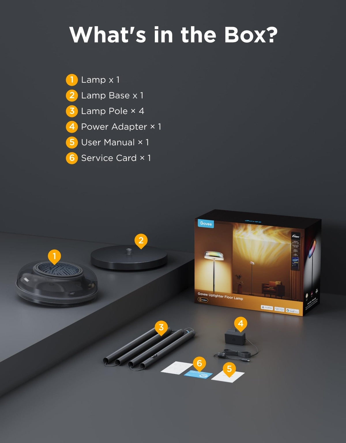 Govee Uplighter Floor Lamp for Living Room, RGBIC Ripple Projector - thewildfolk Govee Uplighter Floor Lamp for Living Room, RGBIC Ripple Projector