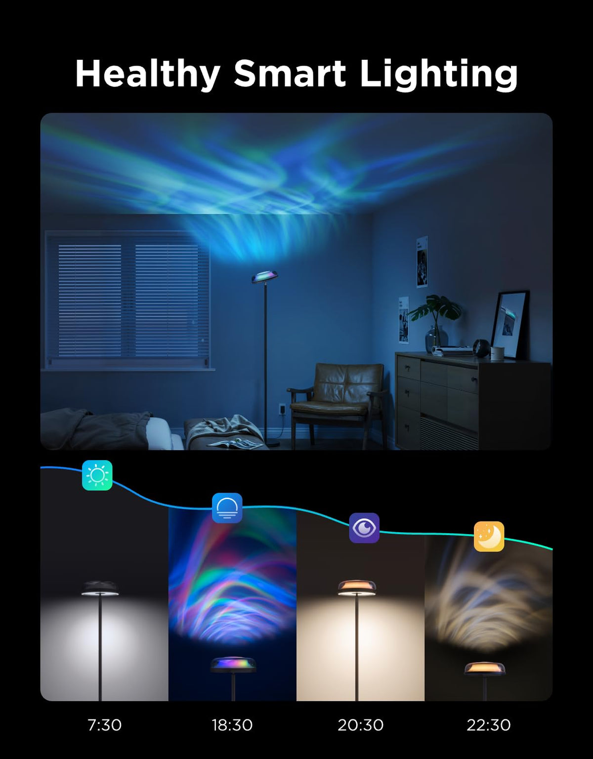 Govee Uplighter Floor Lamp for Living Room, RGBIC Ripple Projector - thewildfolk Govee Uplighter Floor Lamp for Living Room, RGBIC Ripple Projector