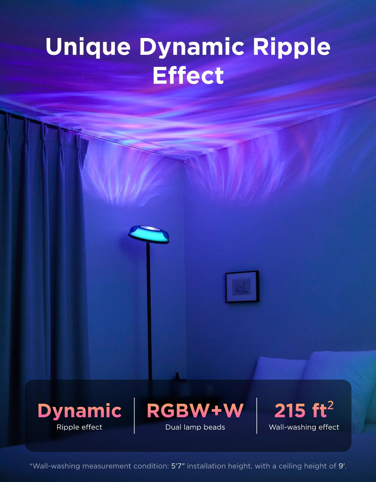 Govee Uplighter Floor Lamp for Living Room, RGBIC Ripple Projector - thewildfolk Govee Uplighter Floor Lamp for Living Room, RGBIC Ripple Projector