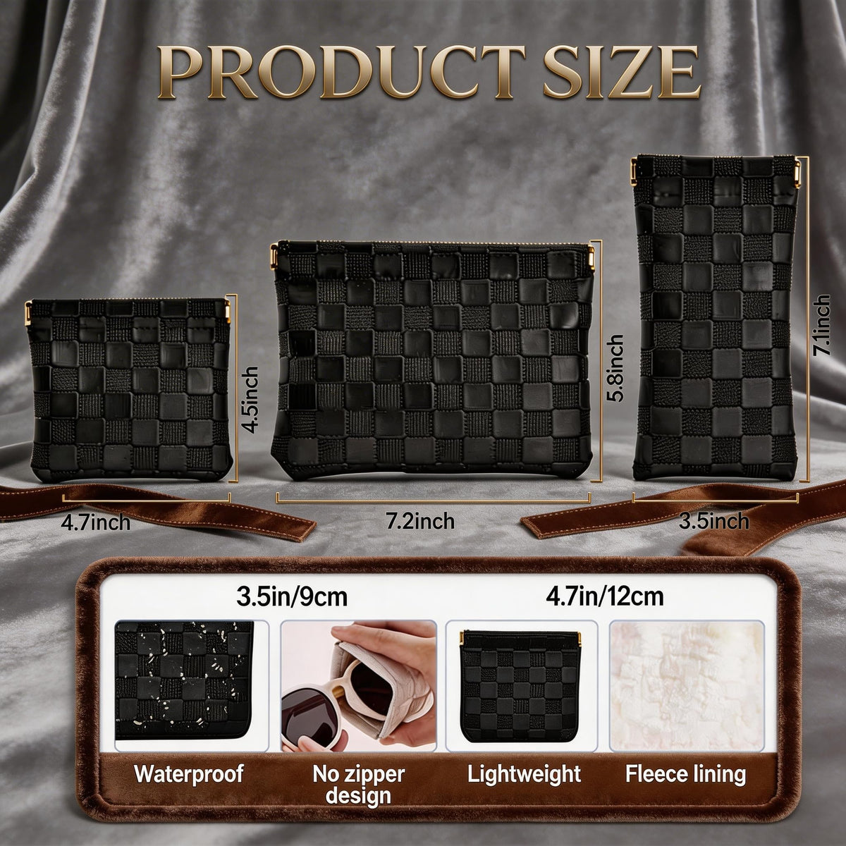 HJUHBDJ 6 Pc Small Makeup Bag for Purse, Black & Brown Coin Purse Organizer - thewildfolk HJUHBDJ 6 Pc Small Makeup Bag for Purse, Black & Brown Coin Purse Organizer