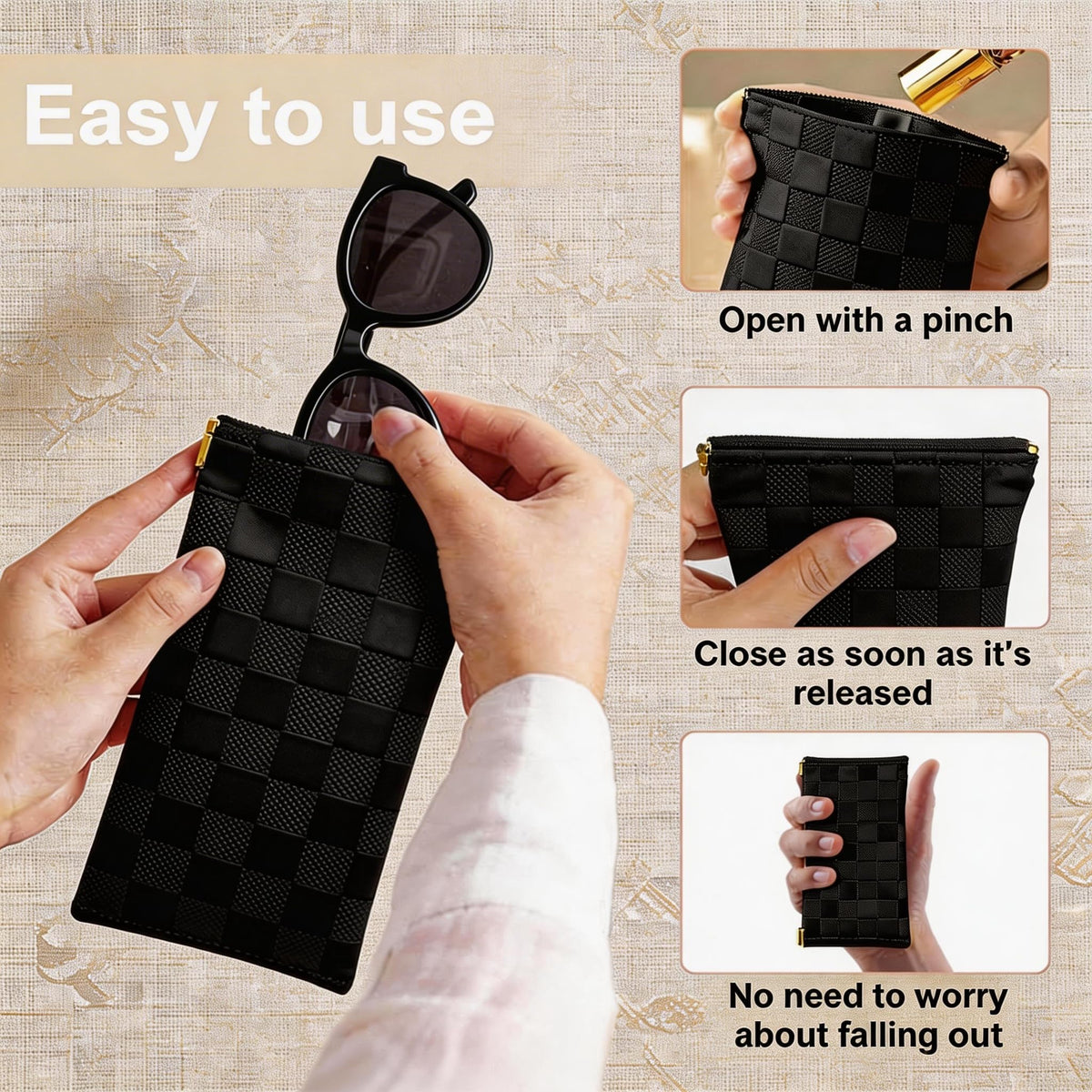 HJUHBDJ 6 Pc Small Makeup Bag for Purse, Black & Brown Coin Purse Organizer - thewildfolk HJUHBDJ 6 Pc Small Makeup Bag for Purse, Black & Brown Coin Purse Organizer