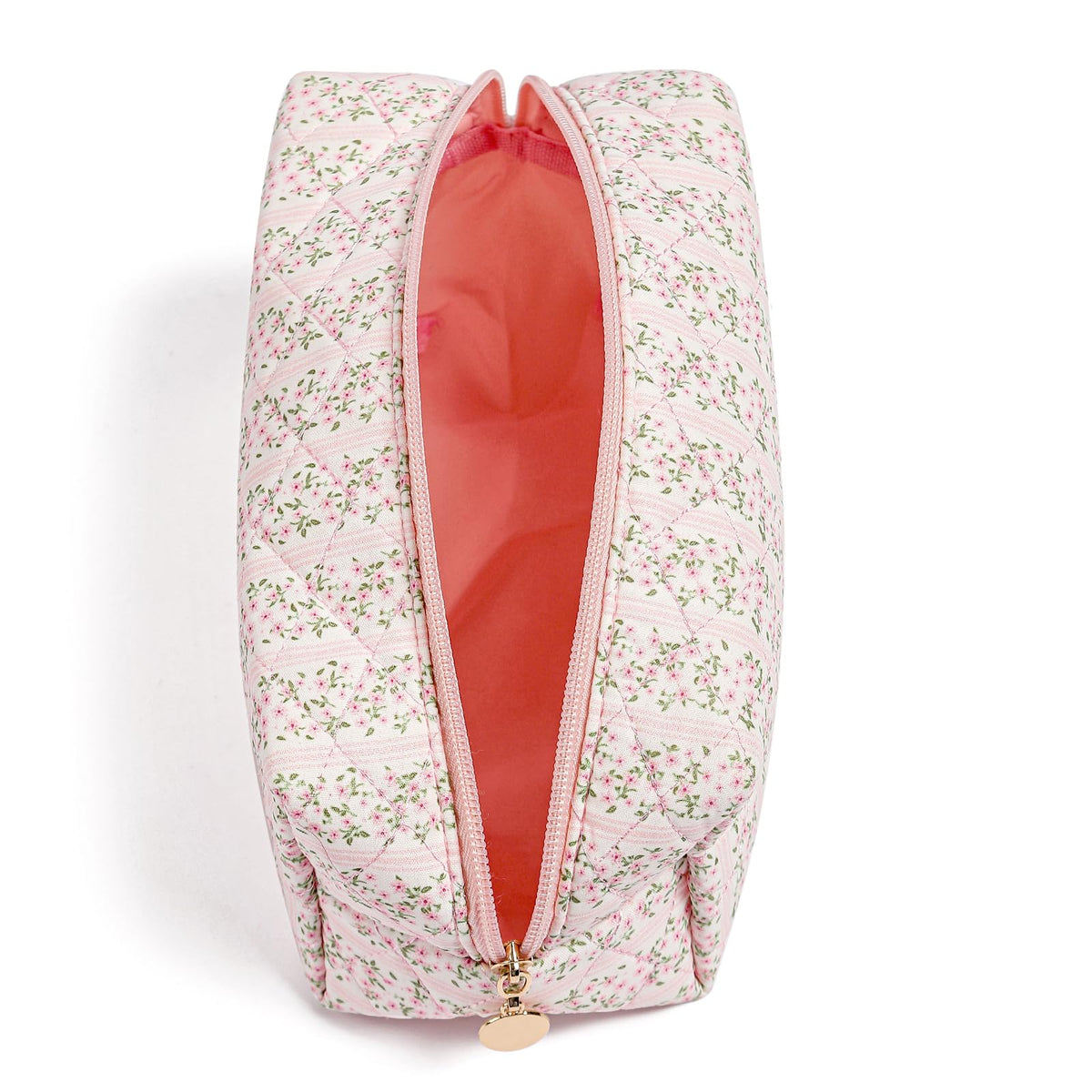 JOVAKIT Square Makeup Bag Cute Cosmetic Bag for Women, Floral Coquette Aesthetic Toiletry Bag, Zipper Make Up Pouch, Travel Make Up Organizer Bag (Pink Floral) - thewildfolk JOVAKIT Square Makeup Bag Cute Cosmetic Bag for Women, Floral Coquette Aesthetic Toiletry Bag, Zipper Make Up Pouch, Travel Make Up Organizer Bag (Pink Floral)