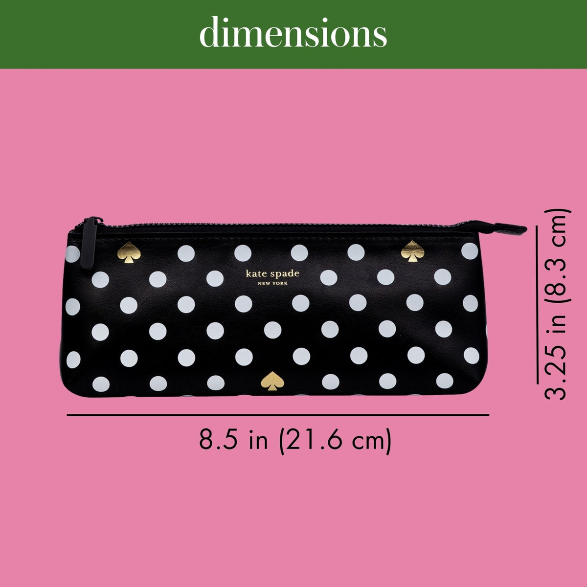 kate spade new york Pen and Pencil Case with Office Supplies, Zip Pouch Includes 2 Pencils, Sharpener, Eraser, and Ruler, Polka Dots (black/white) - thewildfolk kate spade new york Pen and Pencil Case with Office Supplies, Zip Pouch Includes 2 Pencils, Sharpener, Eraser, and Ruler, Polka Dots (black/white)