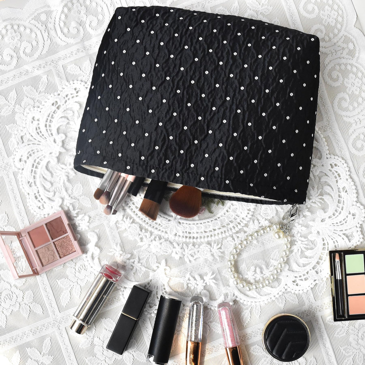 KeYaMee Makeup Bag Travel Cosmetic Bags for Purse Women Organizer Pouch - thewildfolk KeYaMee Makeup Bag Travel Cosmetic Bags for Purse Women Organizer Pouch