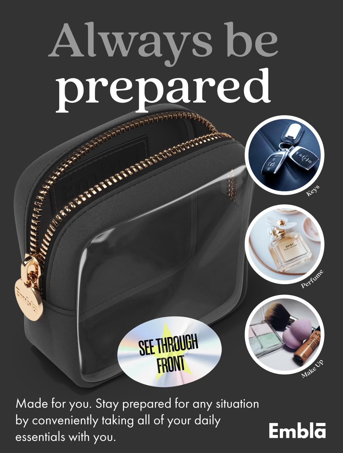 Makeup Bag for Women, Travel Cosmetic Organizer, Waterproof Toiletry Pouch - thewildfolk Makeup Bag for Women, Travel Cosmetic Organizer, Waterproof Toiletry Pouch