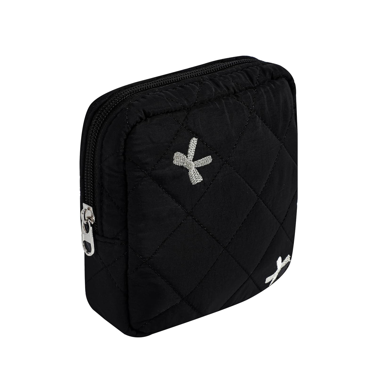 RSRSLEII Mini Quilted Makeup Pouch for Purse, 08Black Bow - thewildfolk RSRSLEII Mini Quilted Makeup Pouch for Purse, 08Black Bow