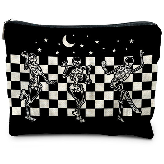 RYYCDOI Goth Spooky Gifts for Women, Gothic Horror Skeleton Black Makeup Bag Cosmetic Pouch - thewildfolk RYYCDOI Goth Spooky Gifts for Women, Gothic Horror Skeleton Black Makeup Bag Cosmetic Pouch