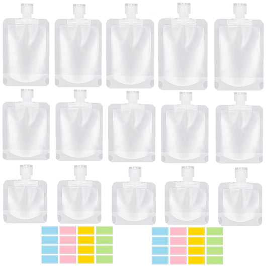 SEQUHITKU 17 Pack Travel Pouches for Toiletries,TSA Approved,Travel Size Portable Containers,Stand Up Pouch,Refillable Travel Accessories for Shampoo Conditioner Lotion Soap Liquids (B-17pcs) - thewildfolk SEQUHITKU 17 Pack Travel Pouches for Toiletries,TSA Approved,Travel Size Portable Containers,Stand Up Pouch,Refillable Travel Accessories for Shampoo Conditioner Lotion Soap Liquids (B-17pcs)