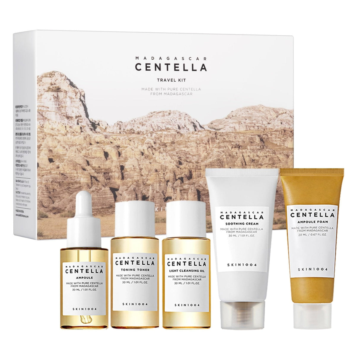 SKIN1004 Centella Travel Kit, Korean Skin Care Set of 5, Travel Size - thewildfolk SKIN1004 Centella Travel Kit, Korean Skin Care Set of 5, Travel Size