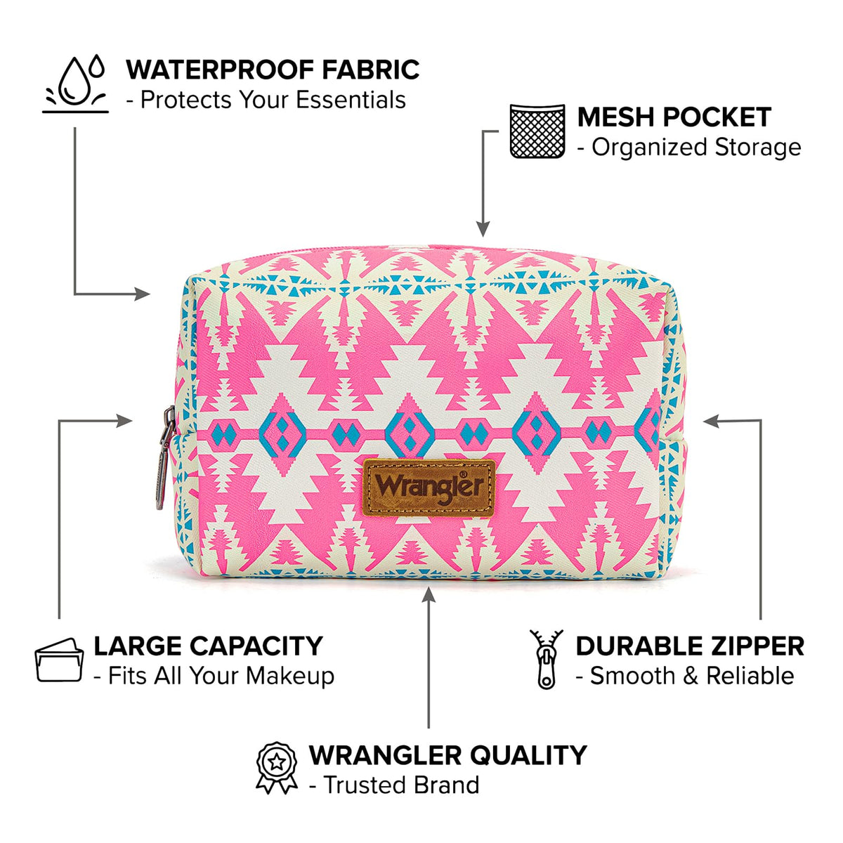 Wrangler Travel Makeup Bag Portable Cosmetic Bag for Women Waterproof - thewildfolk Wrangler Travel Makeup Bag Portable Cosmetic Bag for Women Waterproof