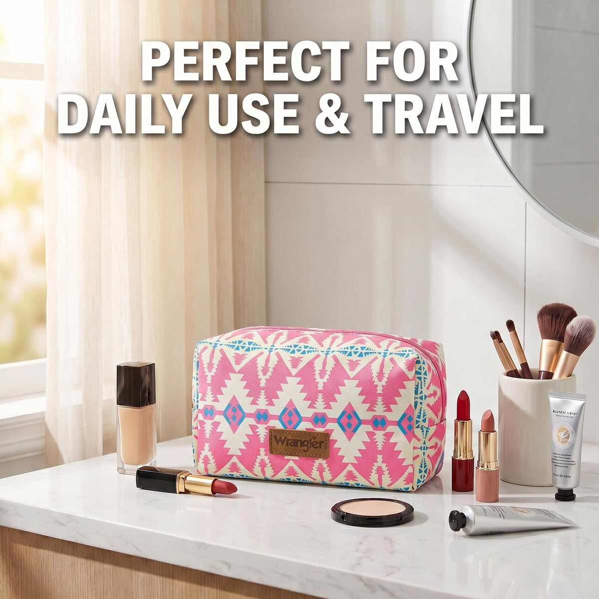 Wrangler Travel Makeup Bag Portable Cosmetic Bag for Women Waterproof - thewildfolk Wrangler Travel Makeup Bag Portable Cosmetic Bag for Women Waterproof
