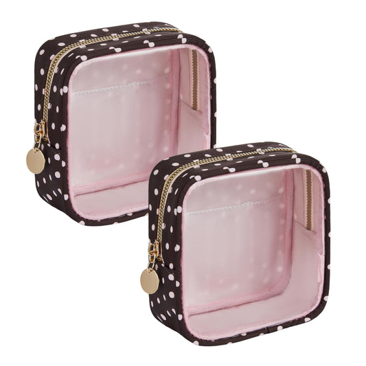 Yarnic Clear Makeup Bag for Purse, Mini Cosmetic Pouch, Small Clear Travel Organizer Case for Women, 2 Pack - thewildfolk Yarnic Clear Makeup Bag for Purse, Mini Cosmetic Pouch, Small Clear Travel Organizer Case for Women, 2 Pack