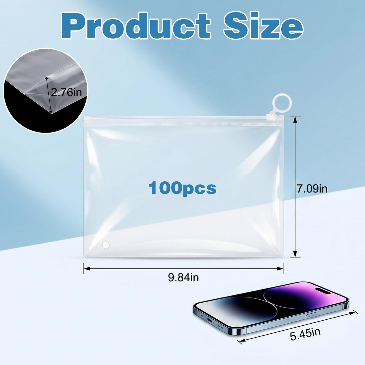 Yuanan 100 PCS Mini Clear Makeup Bag, 9.8"×7.1" Pvc Clear Zipper Pouch Bulk - thewildfolk Yuanan 100 PCS Mini Clear Makeup Bag, 9.8"×7.1" Pvc Clear Zipper Pouch Bulk