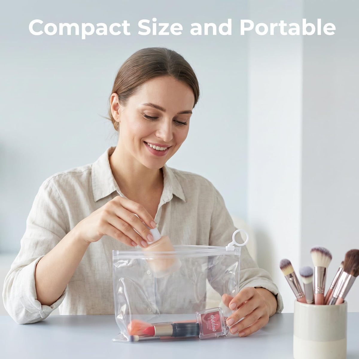 Yuanan 100 PCS Mini Clear Makeup Bag, 9.8"×7.1" Pvc Clear Zipper Pouch Bulk - thewildfolk Yuanan 100 PCS Mini Clear Makeup Bag, 9.8"×7.1" Pvc Clear Zipper Pouch Bulk